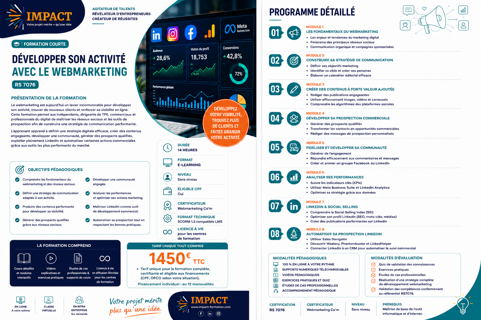 Fiche formation Développer son activité avec le web marketing
